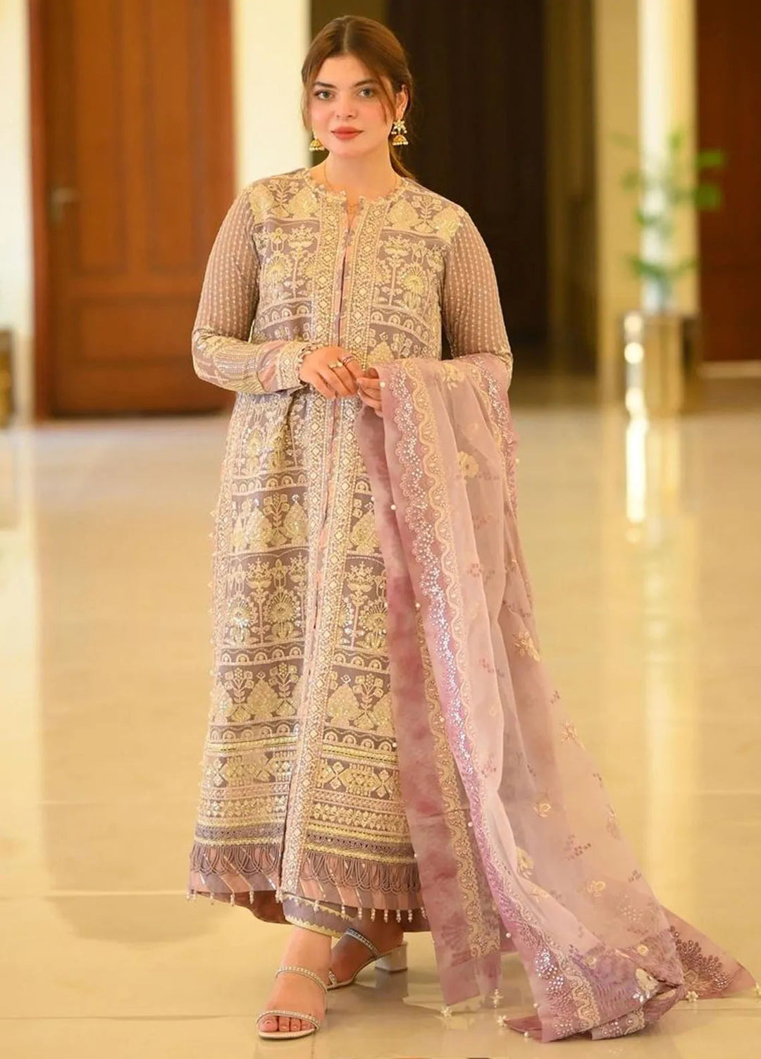 Raahi By Xenia Embroidered Chiffon Suit Unstitched 3 Piece ZE24R D-06 Avasa - Formal Collection