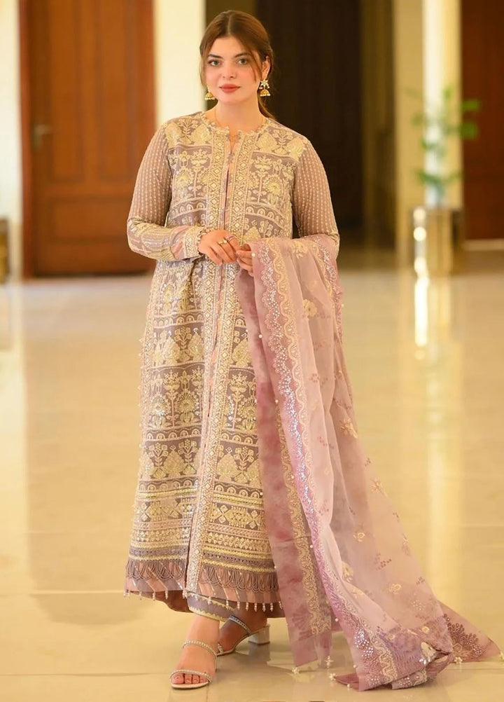 Raahi By Xenia Embroidered Chiffon Suit Unstitched 3 Piece ZE24R D-06 Avasa - Formal Collection