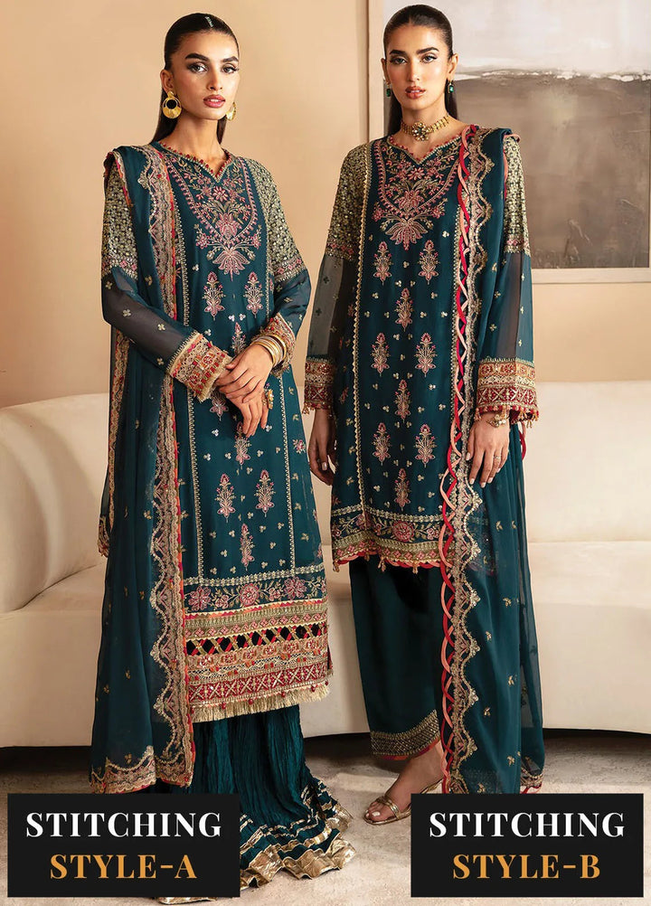 Raahi By Xenia Embroidered Chiffon Suit Unstitched 3 Piece ZE24R D-08 Nehmat - Formal Collection