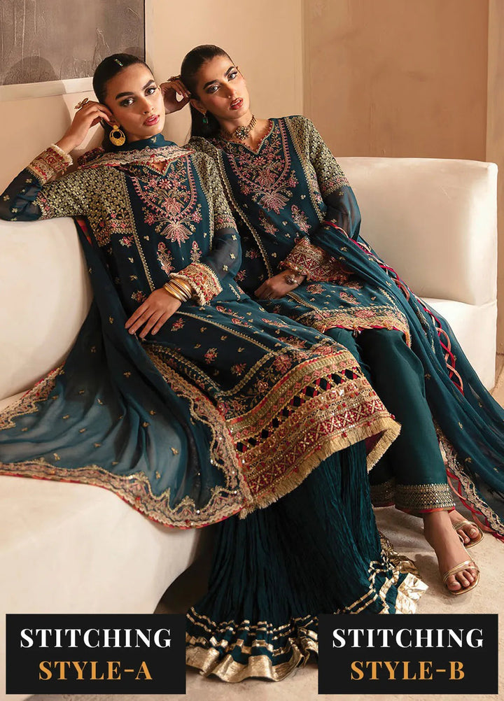 Raahi By Xenia Embroidered Chiffon Suit Unstitched 3 Piece ZE24R D-08 Nehmat - Formal Collection