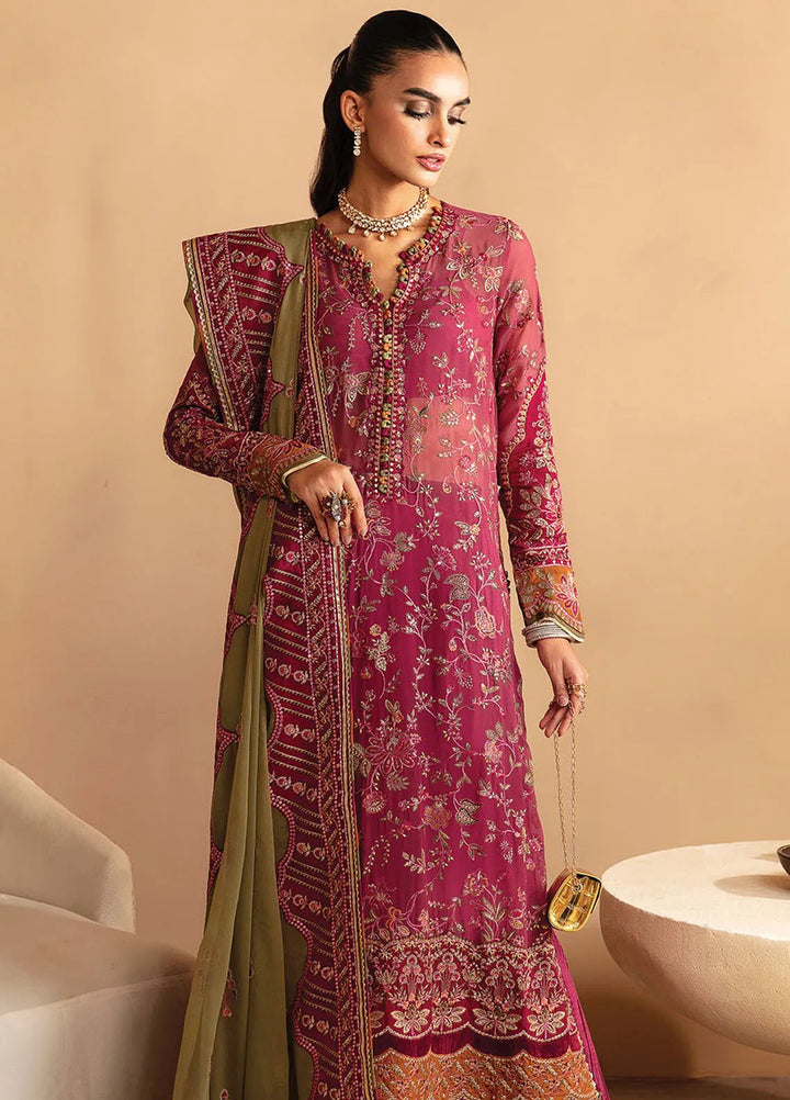 Raahi By Xenia Embroidered Chiffon Suit Unstitched 3 Piece ZE24R D-09 Nalika - Formal Collection
