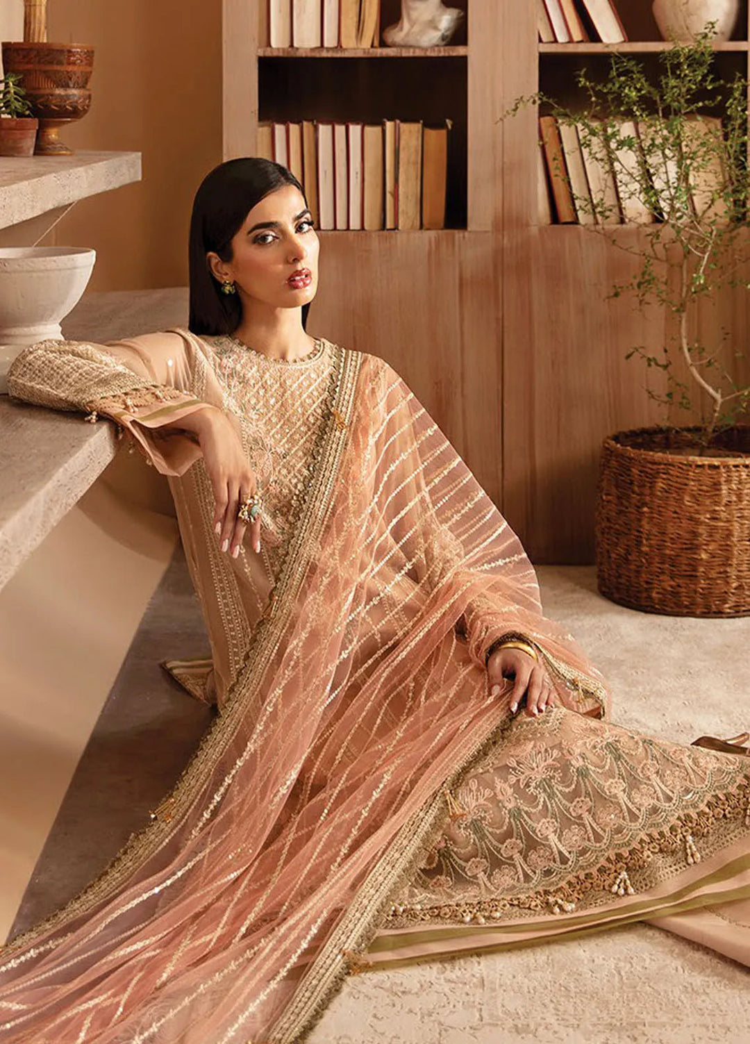 Raahi By Xenia Embroidered Chiffon Suit Unstitched 3 Piece ZE24R D-10 Toyam - Formal Collection