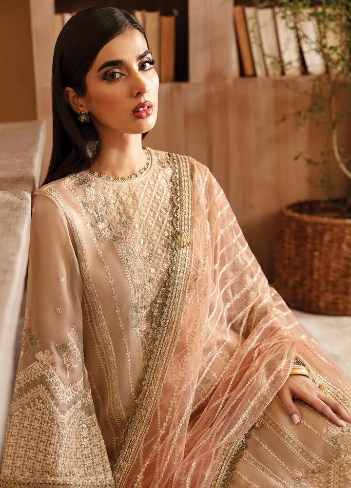 Raahi By Xenia Embroidered Chiffon Suit Unstitched 3 Piece ZE24R D-10 Toyam - Formal Collection