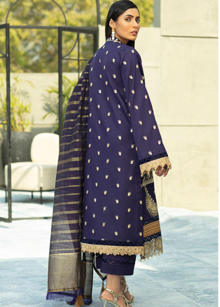 Raaya by Rang Rasiya Embroidered Lawn Suits Unstitched 3 Piece RY22CL D-02 MAZARINE - Summer Collection