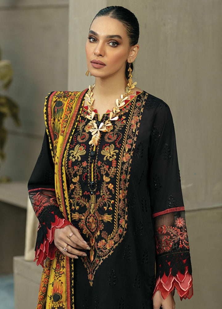 Raaya by Rang Rasiya Embroidered Lawn Suits Unstitched 3 Piece RY22CL D-07 EBONY - Summer Collection