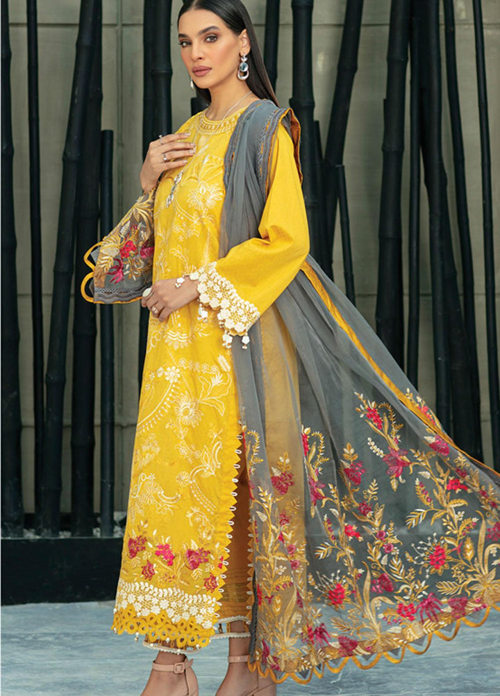 Raaya by Rang Rasiya Embroidered Lawn Suits Unstitched 3 Piece RY22CL D-08 BLAINE - Summer Collection