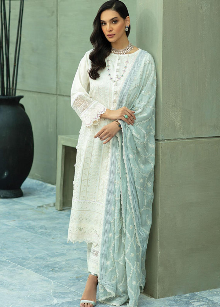 Raaya by Rang Rasiya Embroidered Lawn Suits Unstitched 3 Piece RY22CL D-10 BIANCA - Summer Collection