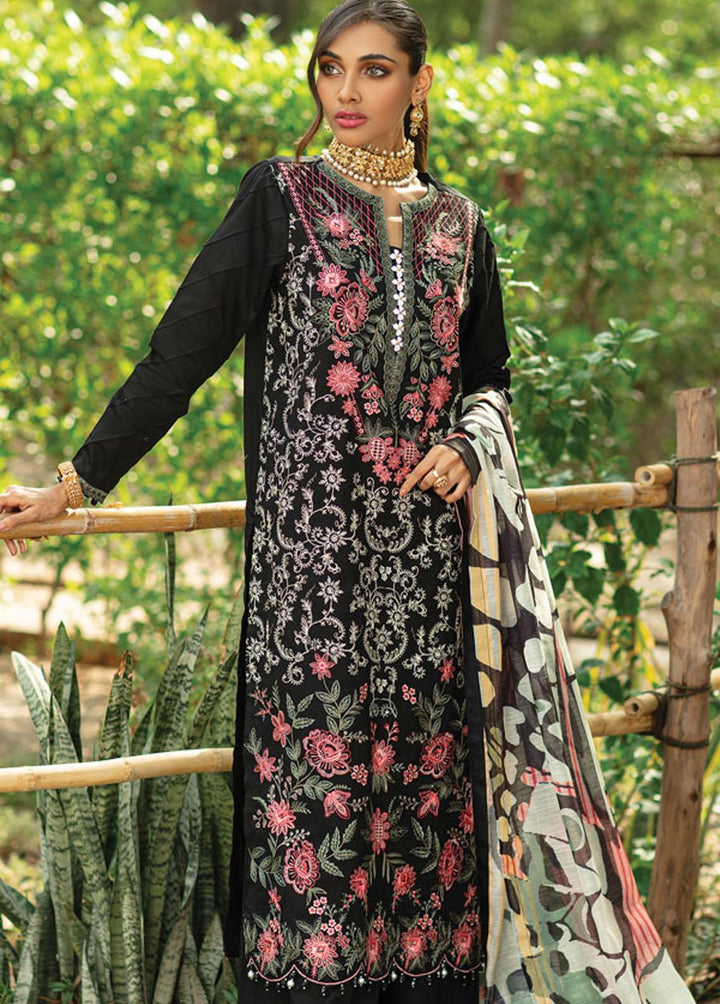 Raaya by Rang Rasiya Embroidered Lawn Suits Unstitched 3 Piece RRR22E D-3 Midnight Garden - Eid Collection