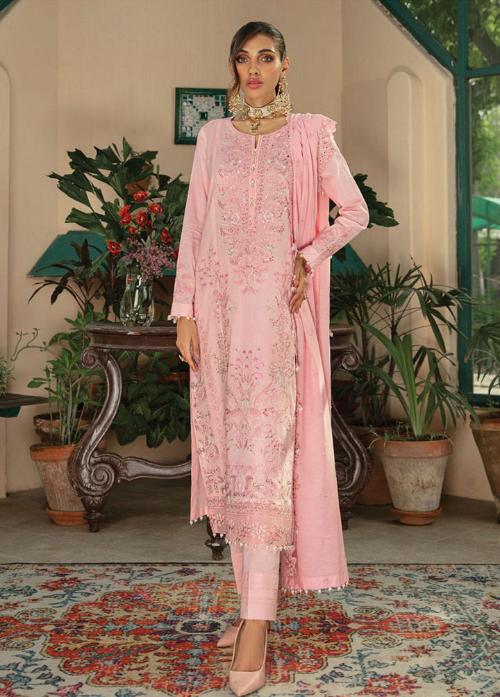 Raaya by Rang Rasiya Embroidered Lawn Suits Unstitched 3 Piece RRR22E D-4 Tea Rose - Eid Collection