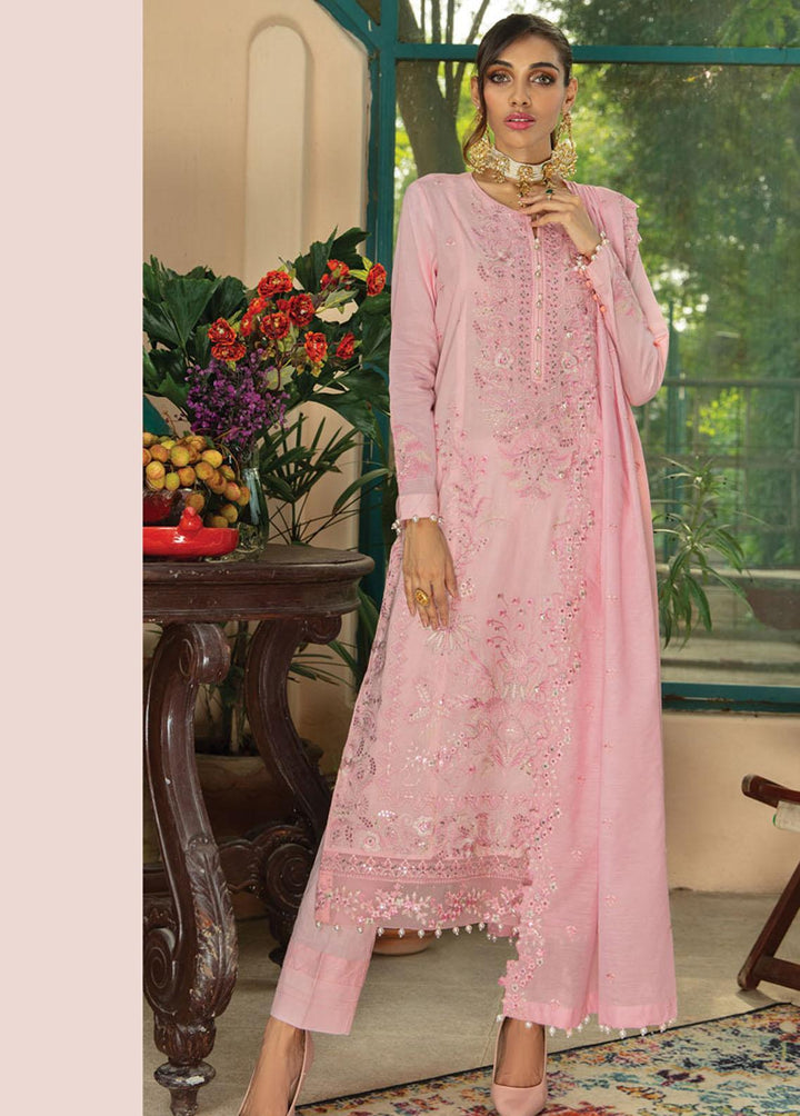 Raaya by Rang Rasiya Embroidered Lawn Suits Unstitched 3 Piece RRR22E D-4 Tea Rose - Eid Collection