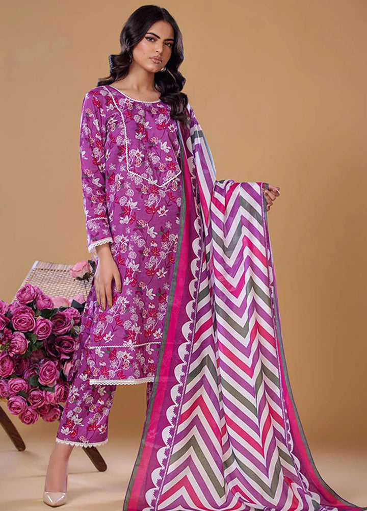 Rabea By Shariq Textile Printed Lawn Suit Unstitched 3 Piece SQT24R ST 1 - Summer Collection