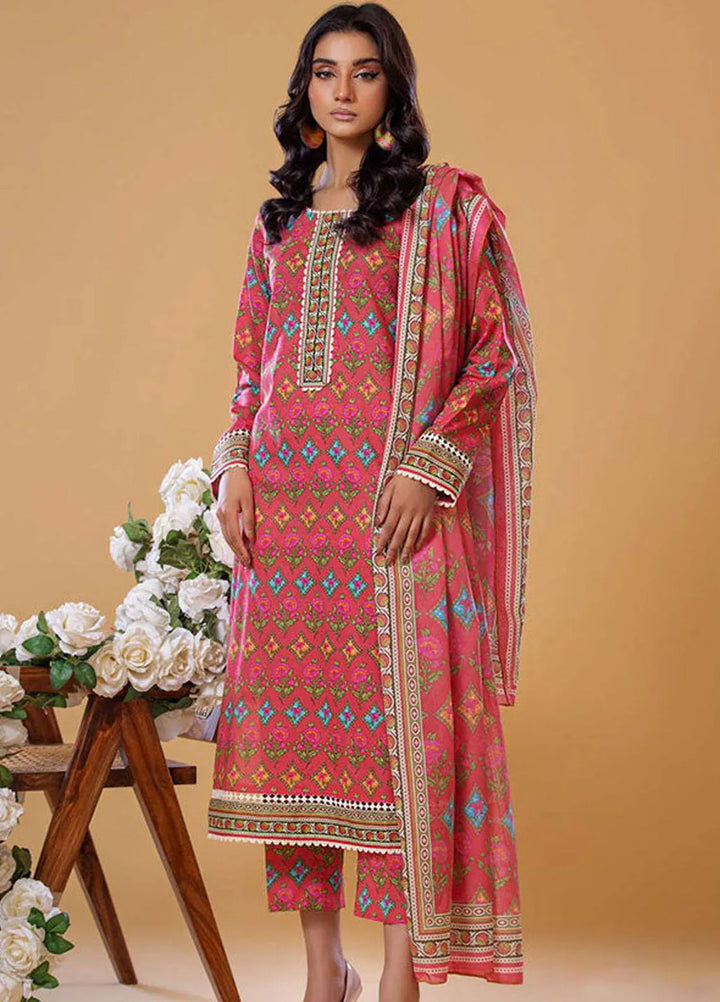 Rabea By Shariq Textile Printed Lawn Suit Unstitched 3 Piece SQT24R ST 10 - Summer Collection