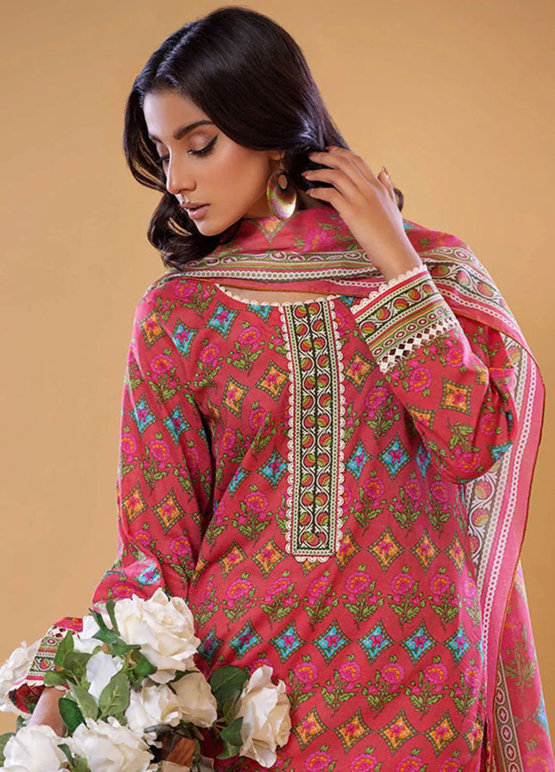 Rabea By Shariq Textile Printed Lawn Suit Unstitched 3 Piece SQT24R ST 10 - Summer Collection