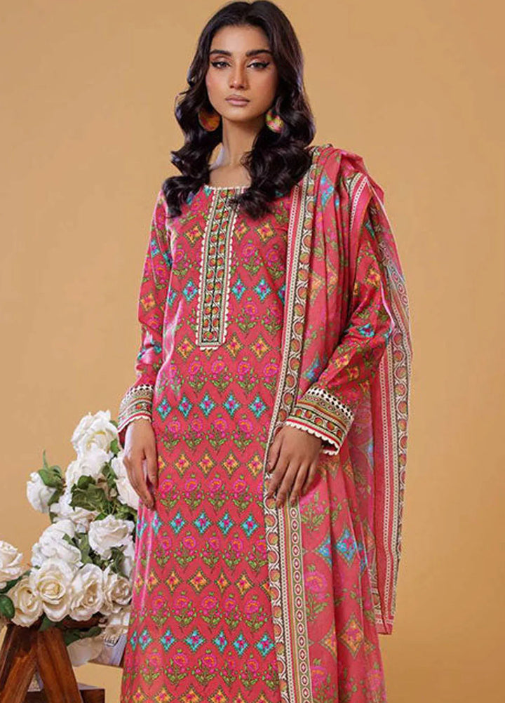 Rabea By Shariq Textile Printed Lawn Suit Unstitched 3 Piece SQT24R ST 10 - Summer Collection