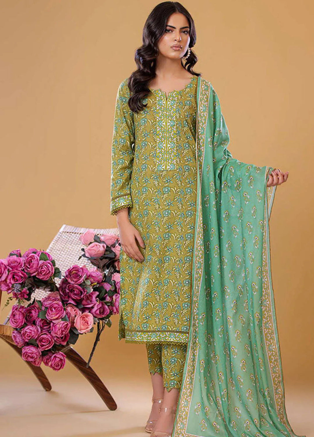 Rabea By Shariq Textile Printed Lawn Suit Unstitched 3 Piece SQT24R ST 3 - Summer Collection