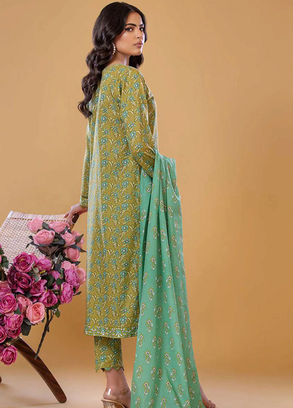 Rabea By Shariq Textile Printed Lawn Suit Unstitched 3 Piece SQT24R ST 3 - Summer Collection