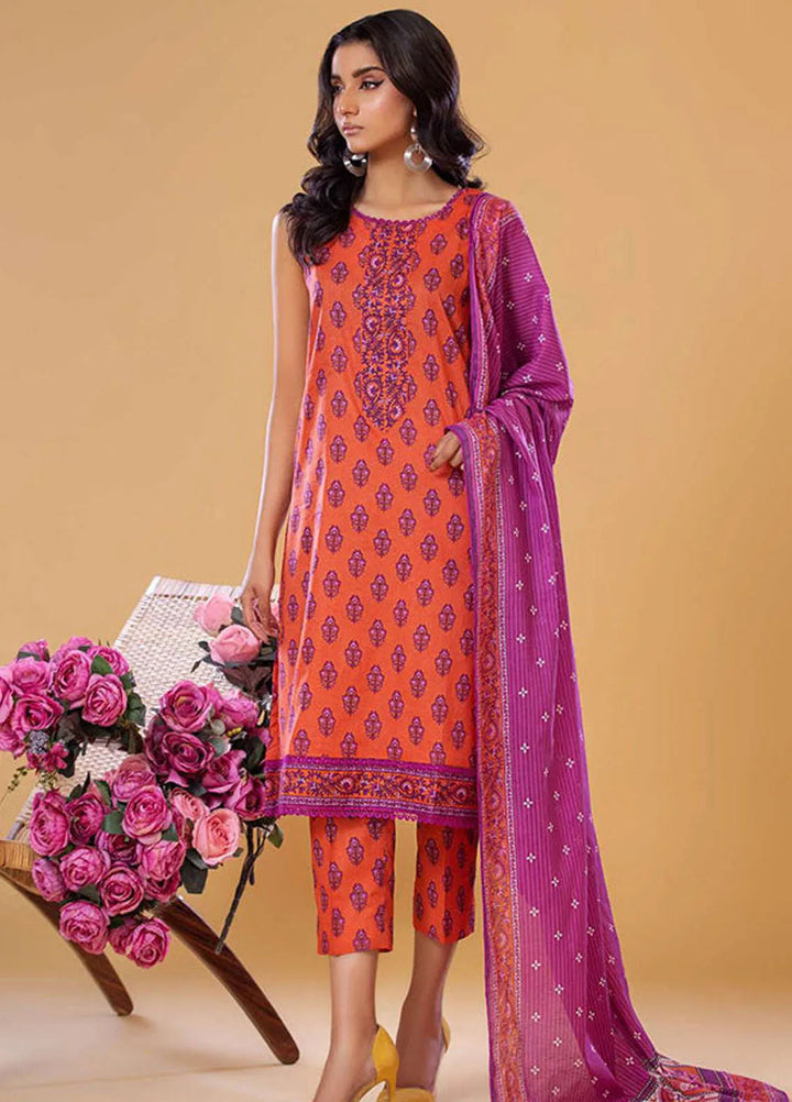 Rabea By Shariq Textile Printed Lawn Suit Unstitched 3 Piece SQT24R ST 4 - Summer Collection