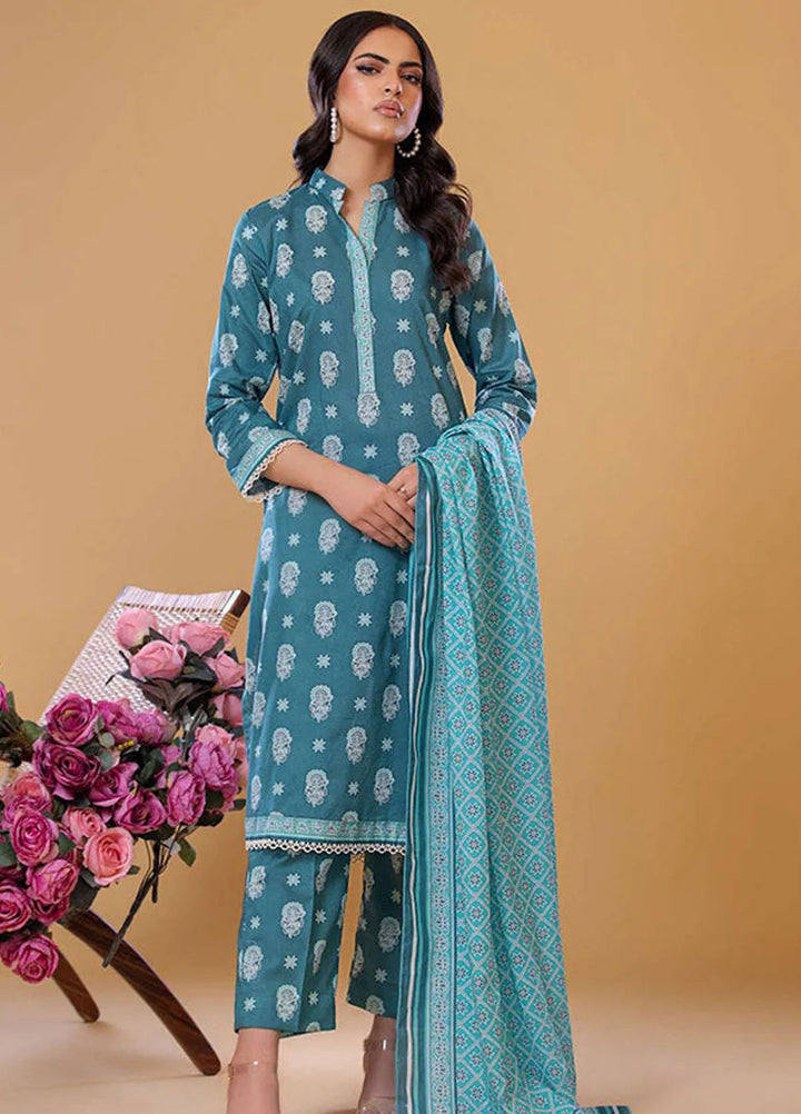 Rabea By Shariq Textile Printed Lawn Suit Unstitched 3 Piece SQT24R ST 5 - Summer Collection