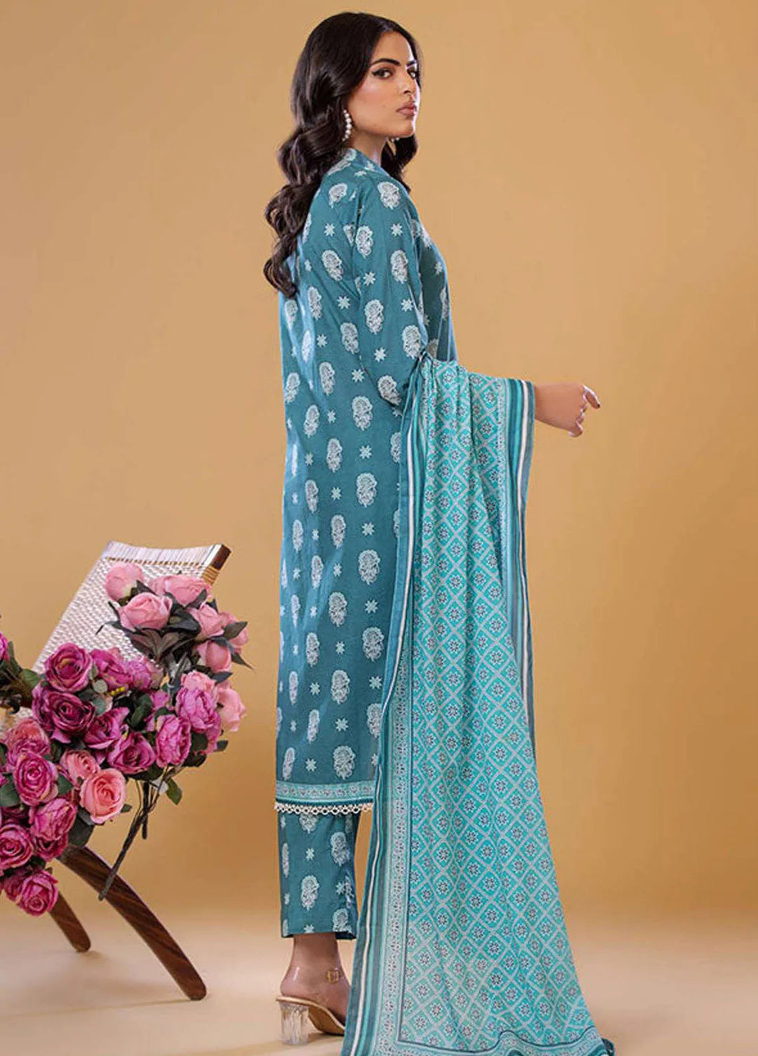 Rabea By Shariq Textile Printed Lawn Suit Unstitched 3 Piece SQT24R ST 5 - Summer Collection