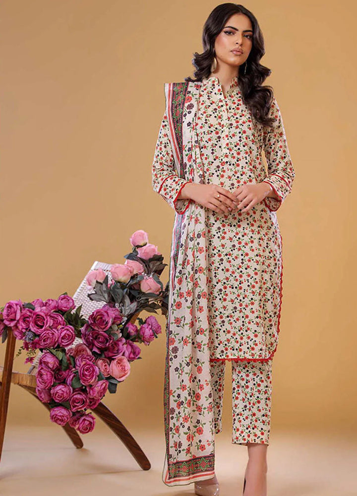 Rabea By Shariq Textile Printed Lawn Suit Unstitched 3 Piece SQT24R ST 7 - Summer Collection