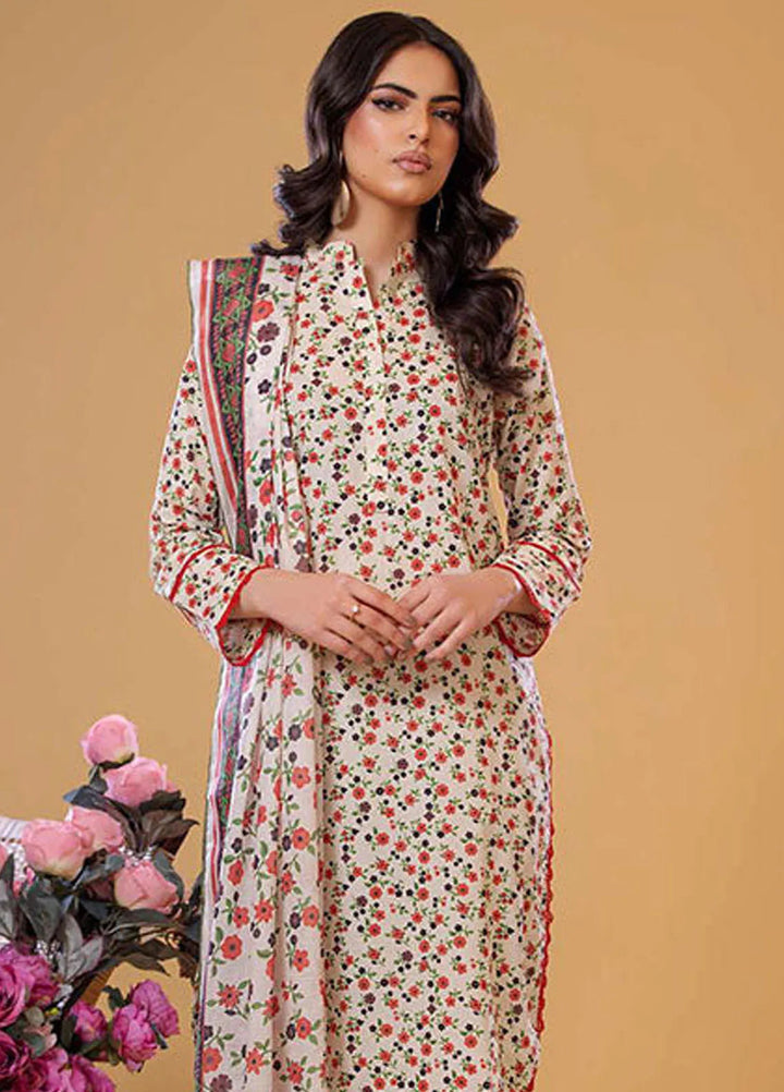 Rabea By Shariq Textile Printed Lawn Suit Unstitched 3 Piece SQT24R ST 7 - Summer Collection