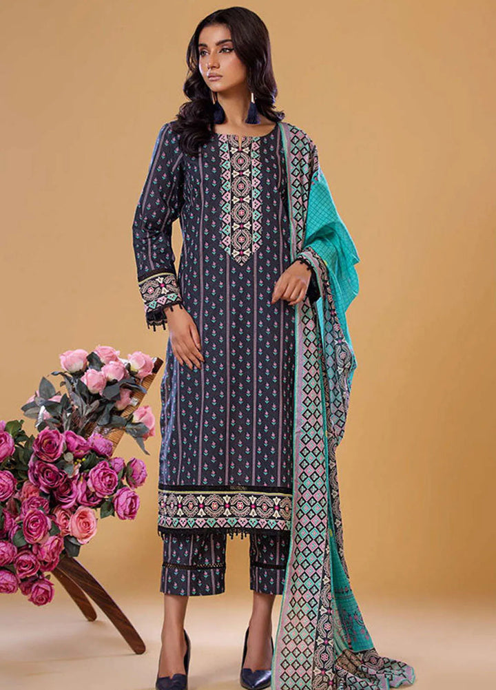 Rabea By Shariq Textile Printed Lawn Suit Unstitched 3 Piece SQT24R ST 8 - Summer Collection