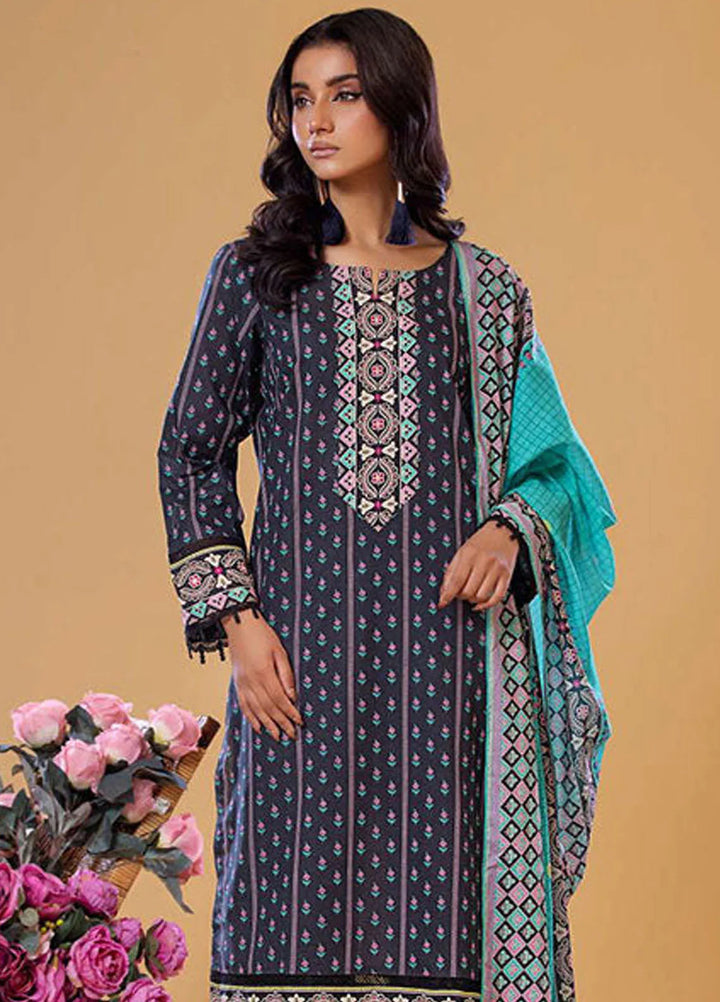 Rabea By Shariq Textile Printed Lawn Suit Unstitched 3 Piece SQT24R ST 8 - Summer Collection
