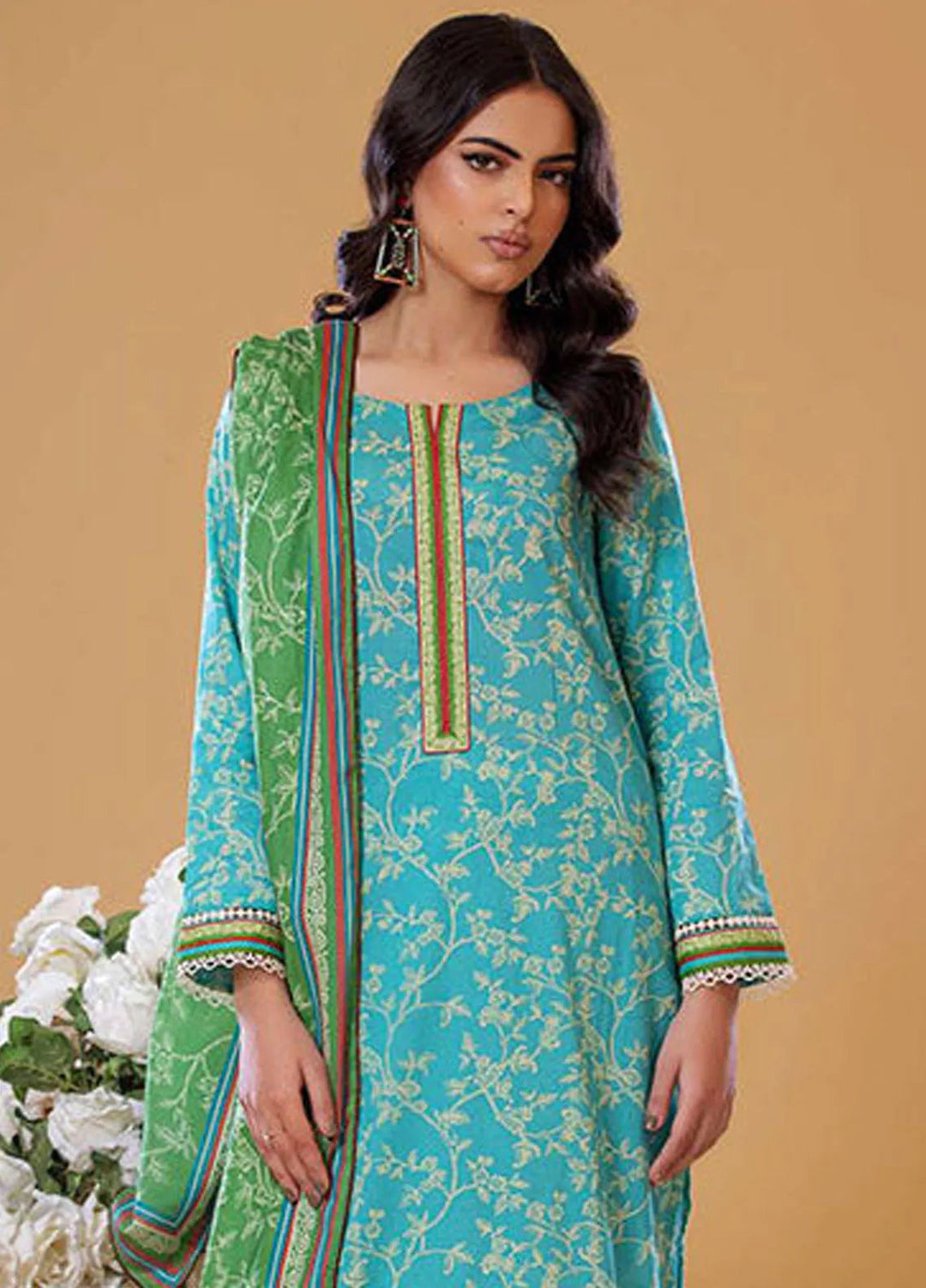 Rabea By Shariq Textile Printed Lawn Suit Unstitched 3 Piece SQT24R ST 9 - Summer Collection