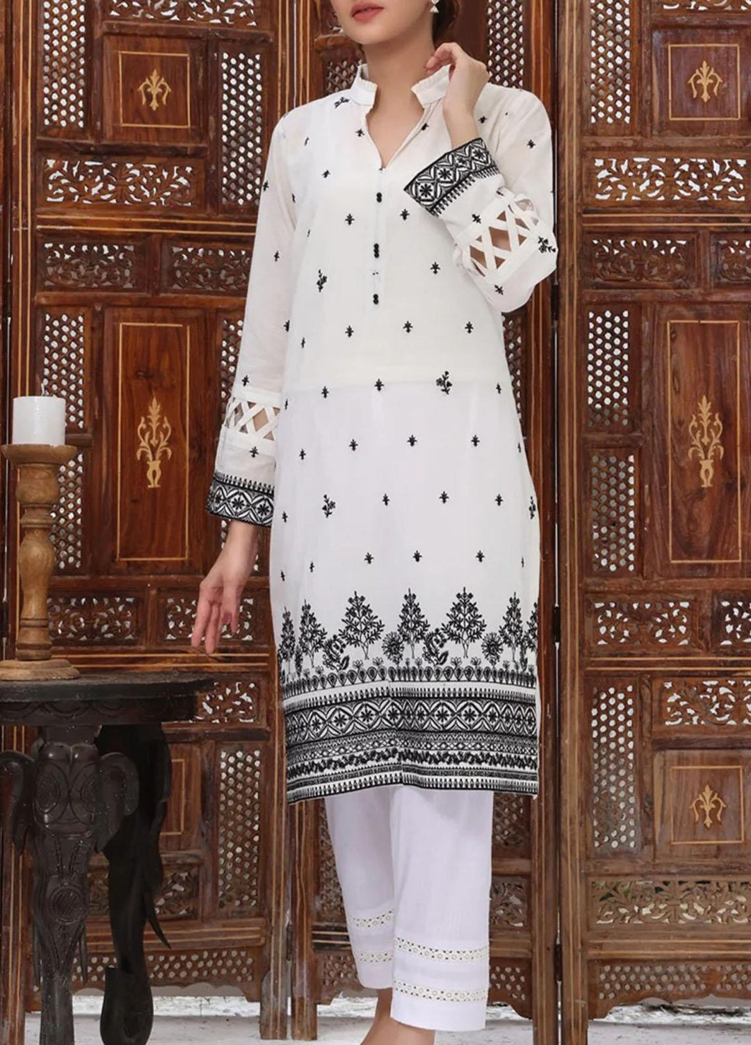 Rabia's Textiles Pret Embroidered Lawn Kurti RT1P22 Aura