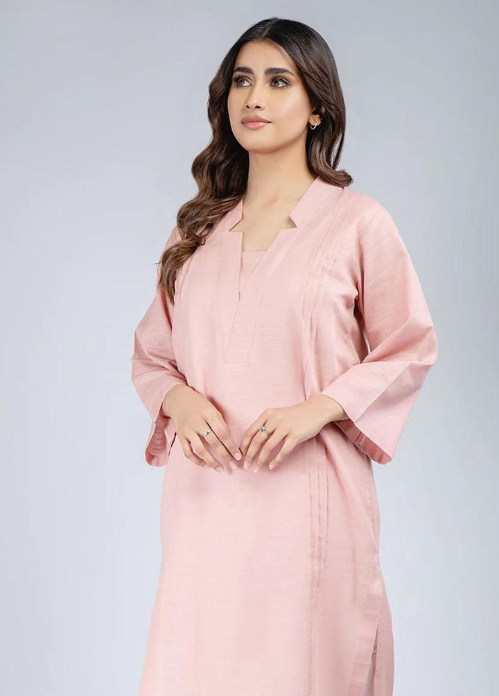 Rabia's Textiles Pret Plain Lawn Kurti RTW1P2 Pink Galore
