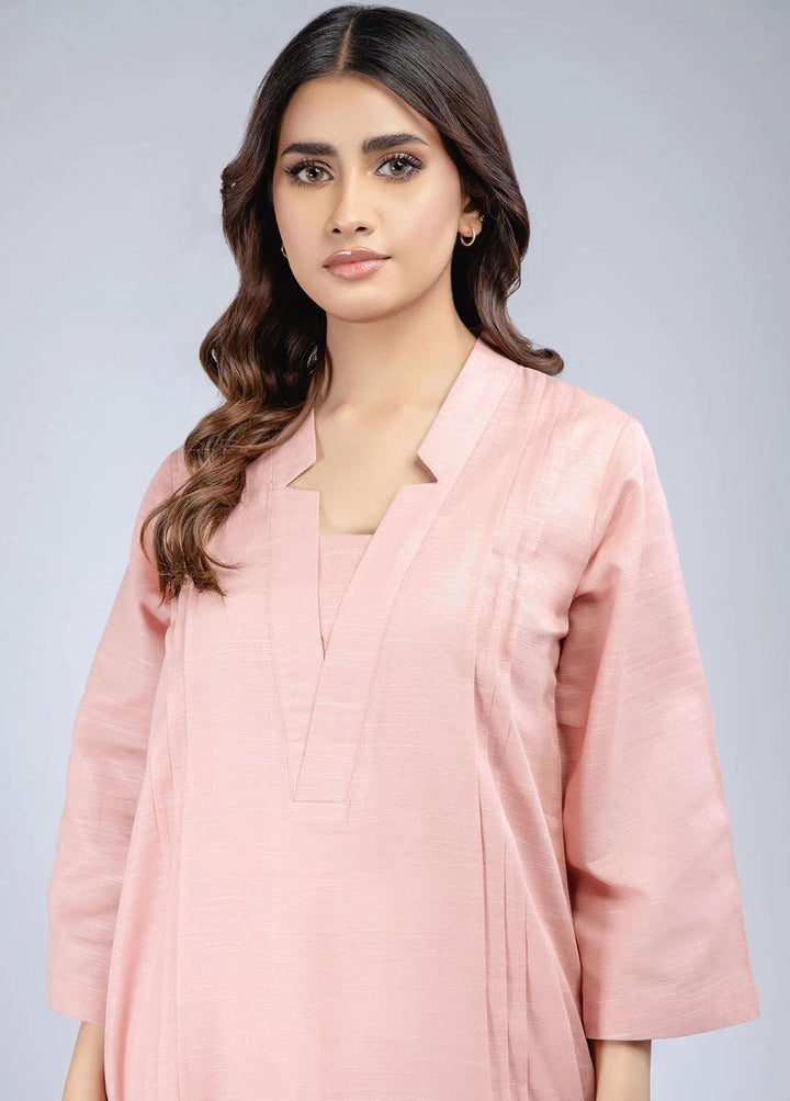Rabia's Textiles Pret Plain Lawn Kurti RTW1P2 Pink Galore