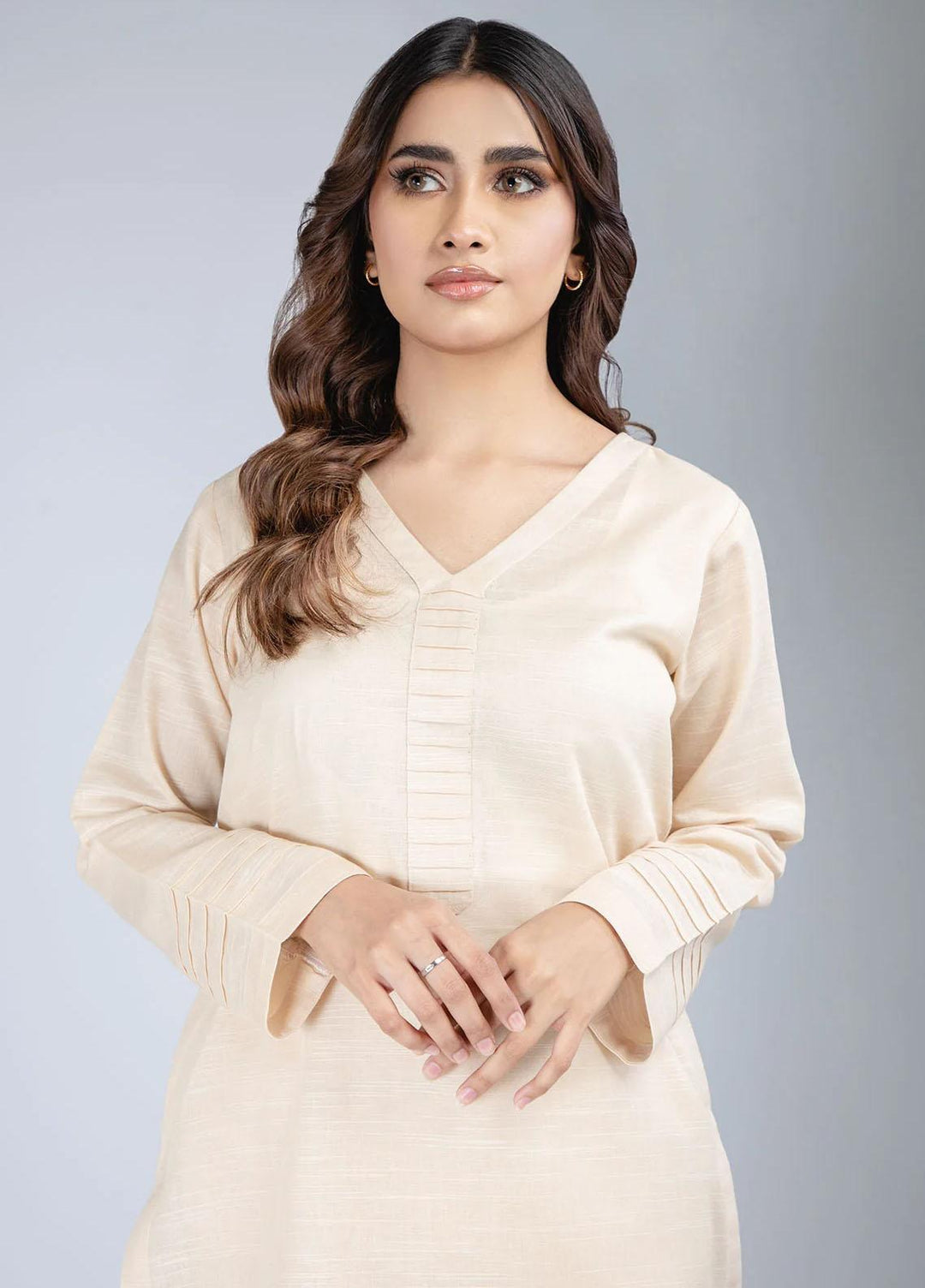 Rabia's Textiles Pret Plain Lawn 2 Piece Suit RTW2P3S Beige Ode