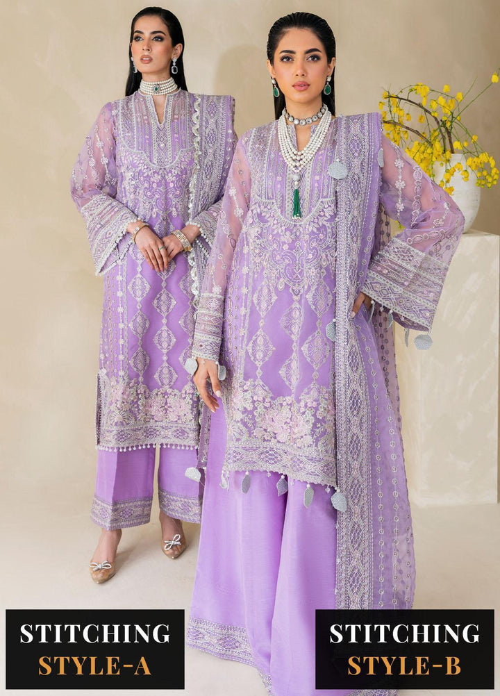 Raha By Muneefa Naz Embroidered Organza Suits Unstitched 4 Piece MN23RH Melisa - Wedding Collection