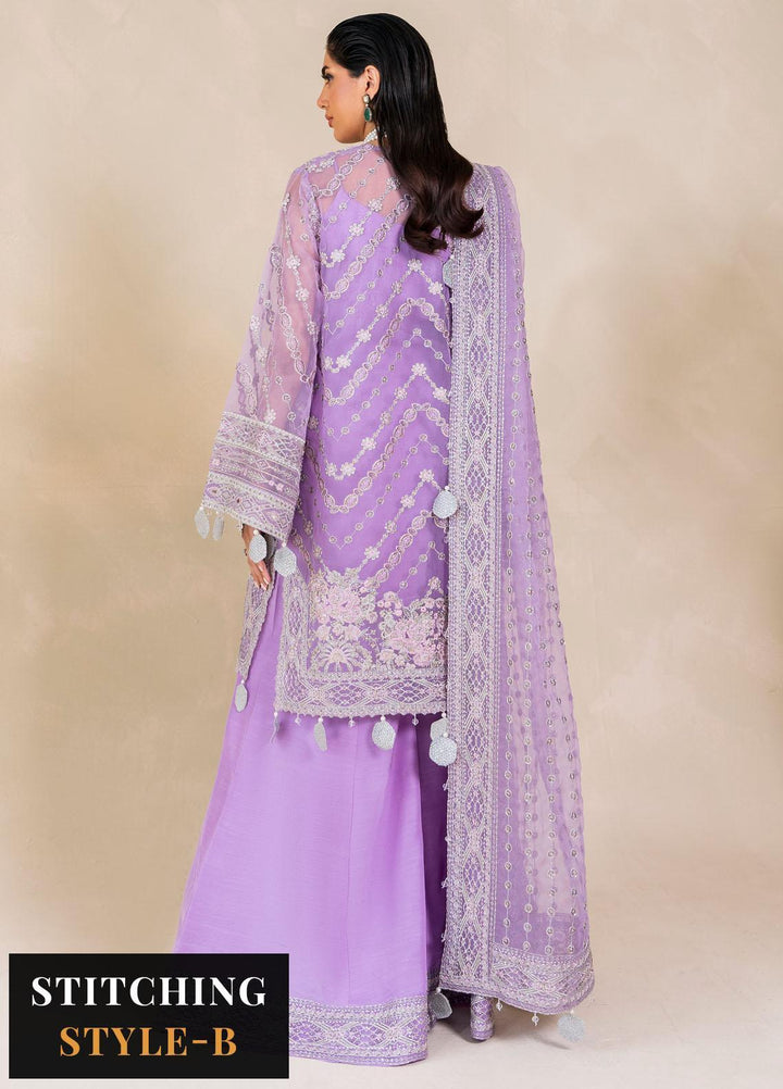 Raha By Muneefa Naz Embroidered Organza Suits Unstitched 4 Piece MN23RH Melisa - Wedding Collection