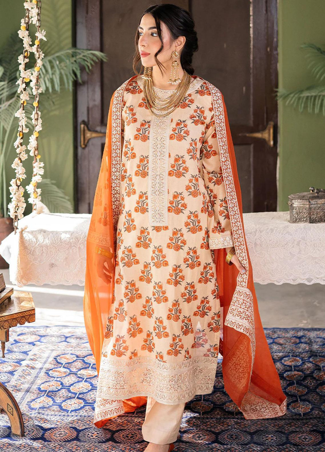 Raha By Muraad Printed Lawn Suits Unstitched 3 Piece MU23R Sammar - Festive Collection