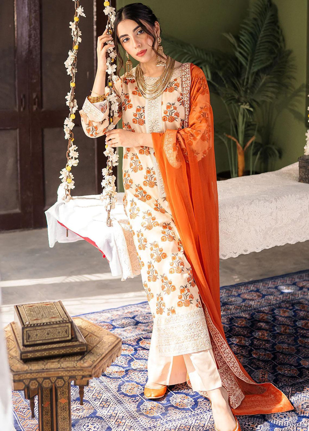 Raha By Muraad Printed Lawn Suits Unstitched 3 Piece MU23R Sammar - Festive Collection