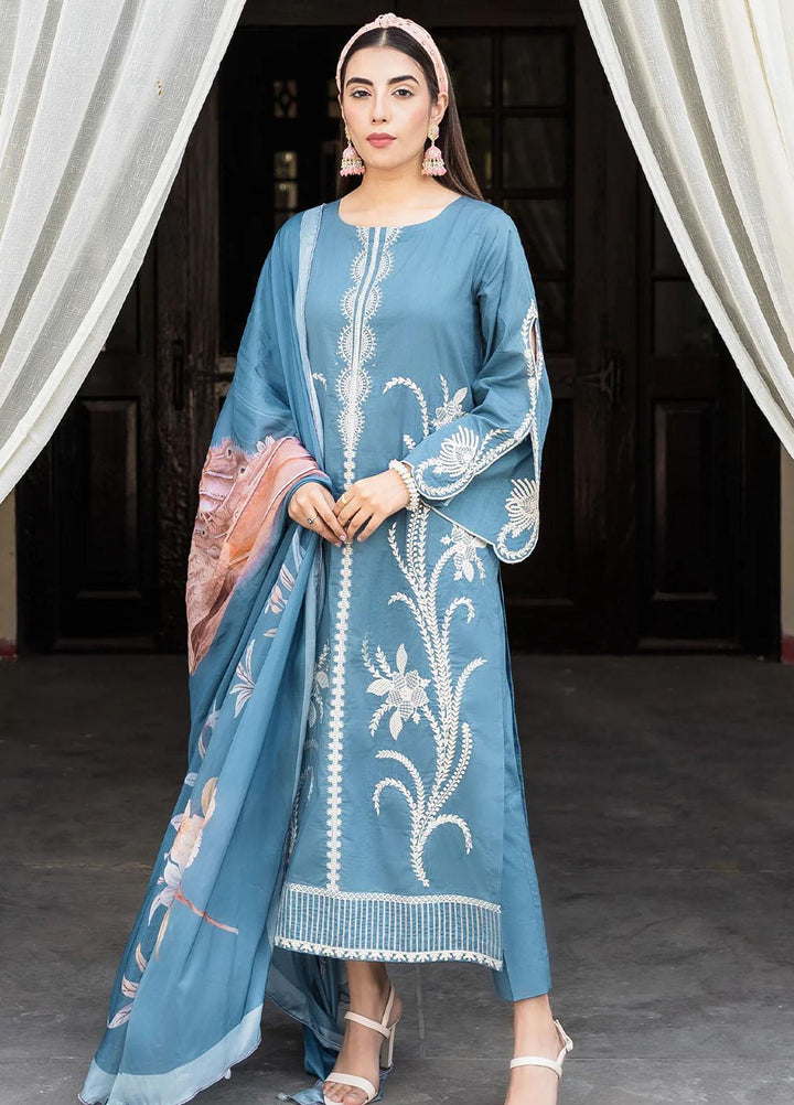 Raha By Muraad Embroidered Lawn Suits Unstitched 3 Piece MU23R Zaria - Festive Collection
