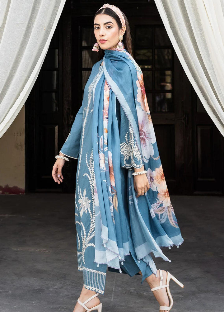 Raha By Muraad Embroidered Lawn Suits Unstitched 3 Piece MU23R Zaria - Festive Collection