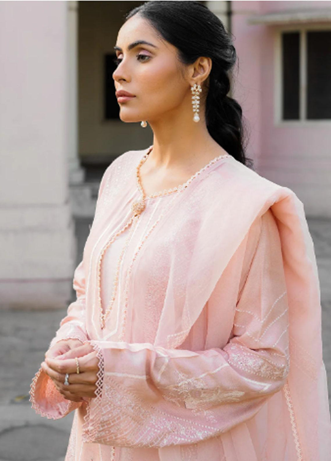 Raha By Muraad Embroidered Cotton Net Suits Unstitched 4 Piece MU23R Eliana - Festive Collection
