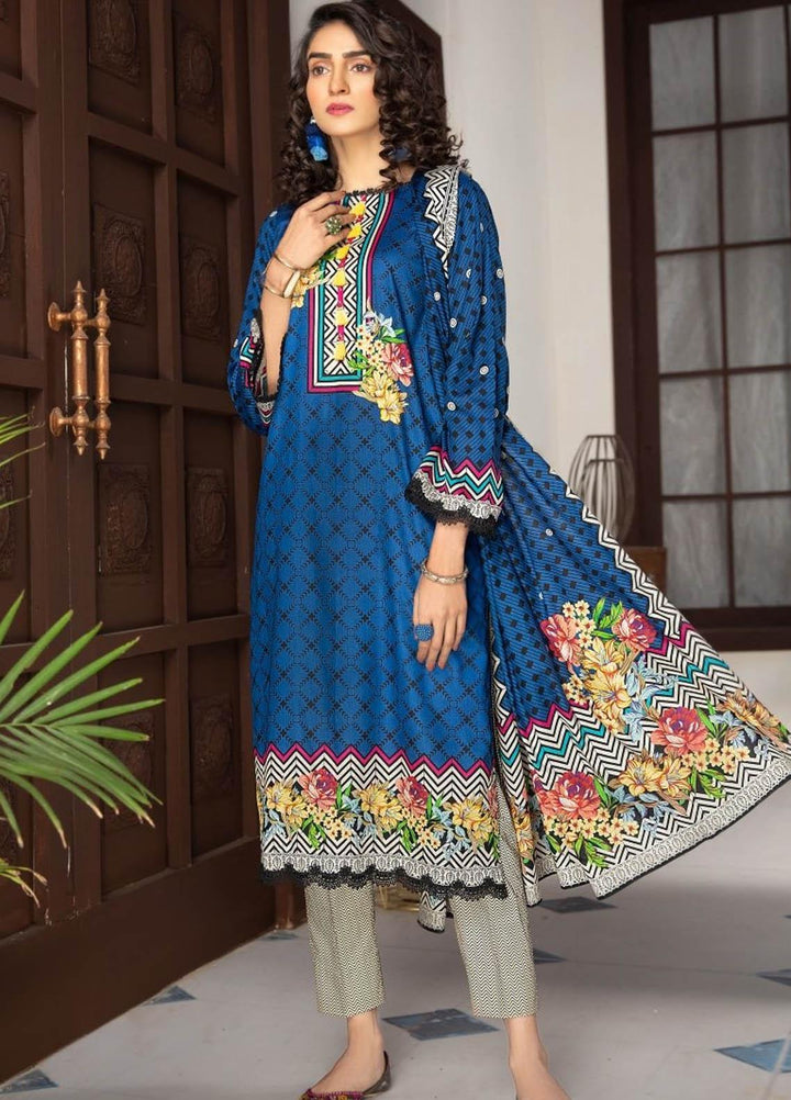 Ittehad Textiles Printed Lawn Suits Unstitched 3 Piece IT21R LF-RHT-21713A - Summer Collection