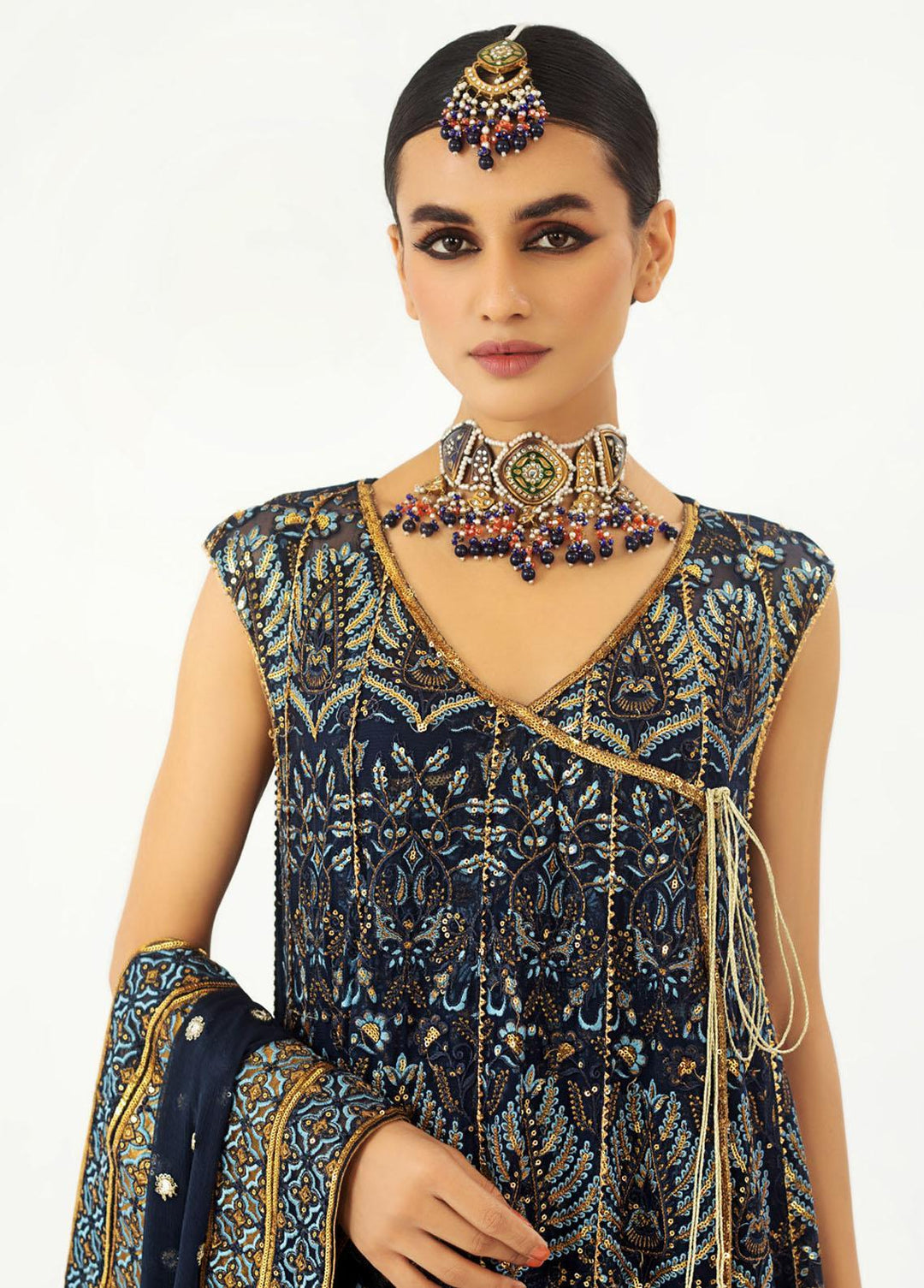 Raj Kumari By Mashq Embroidered Chiffon Suits Unstitched 3 Piece MAQ23RK QFA0005 Ruqaiyah - Luxury Collection