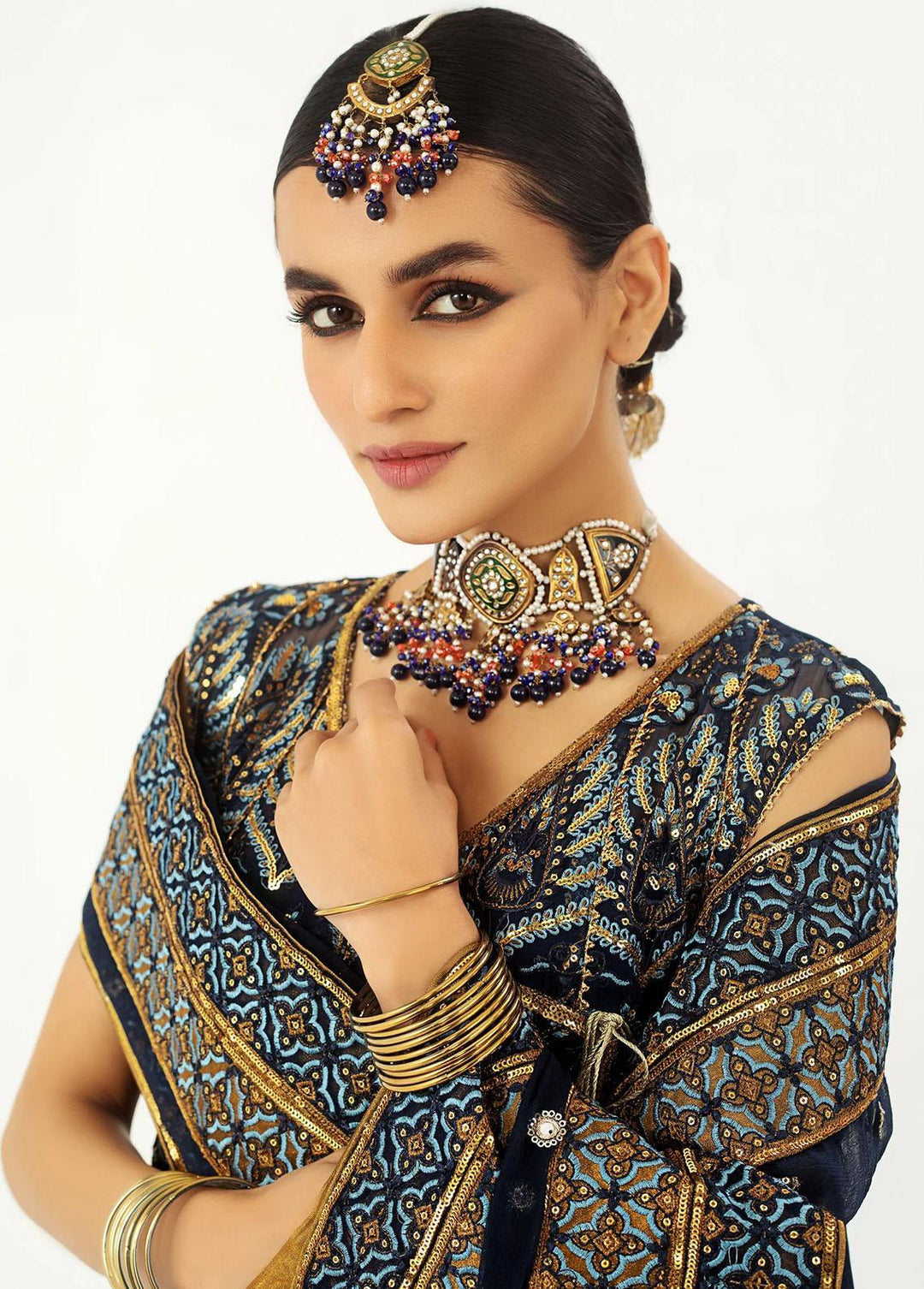 Raj Kumari By Mashq Embroidered Chiffon Suits Unstitched 3 Piece MAQ23RK QFA0005 Ruqaiyah - Luxury Collection