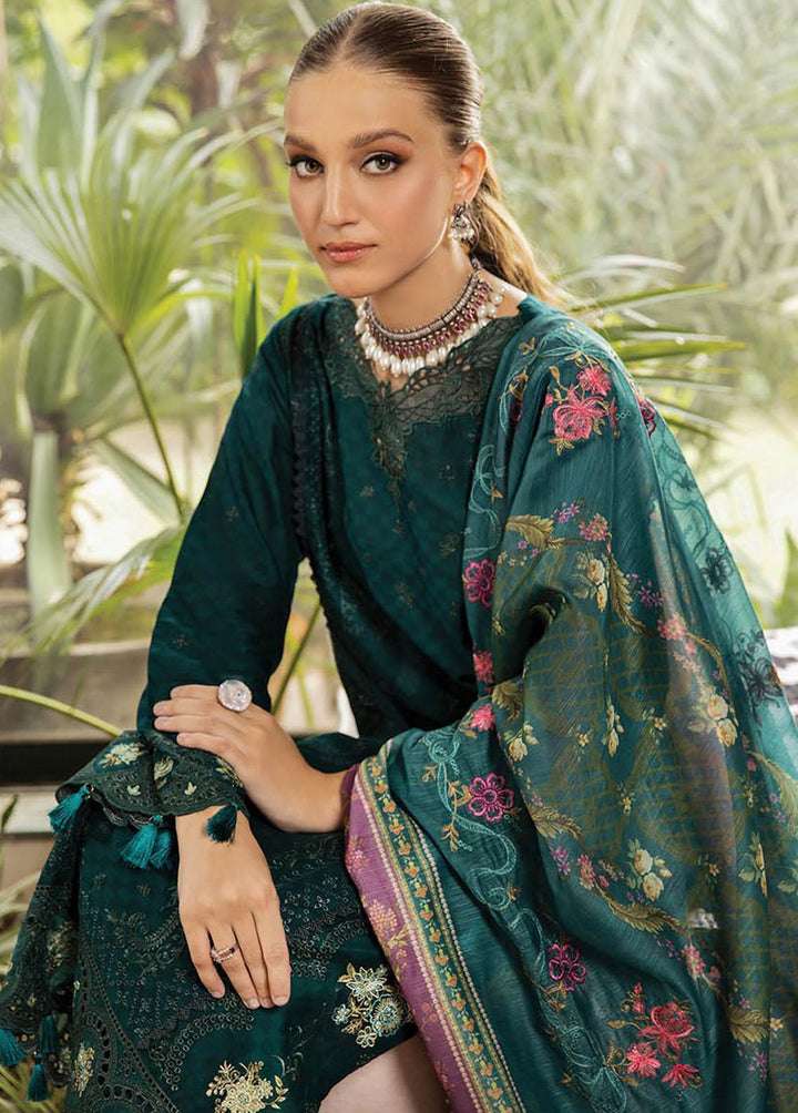 RajBari Embroidered Lawn Suits Unstitched 3 Piece RB23EL 1A - Premium Collection