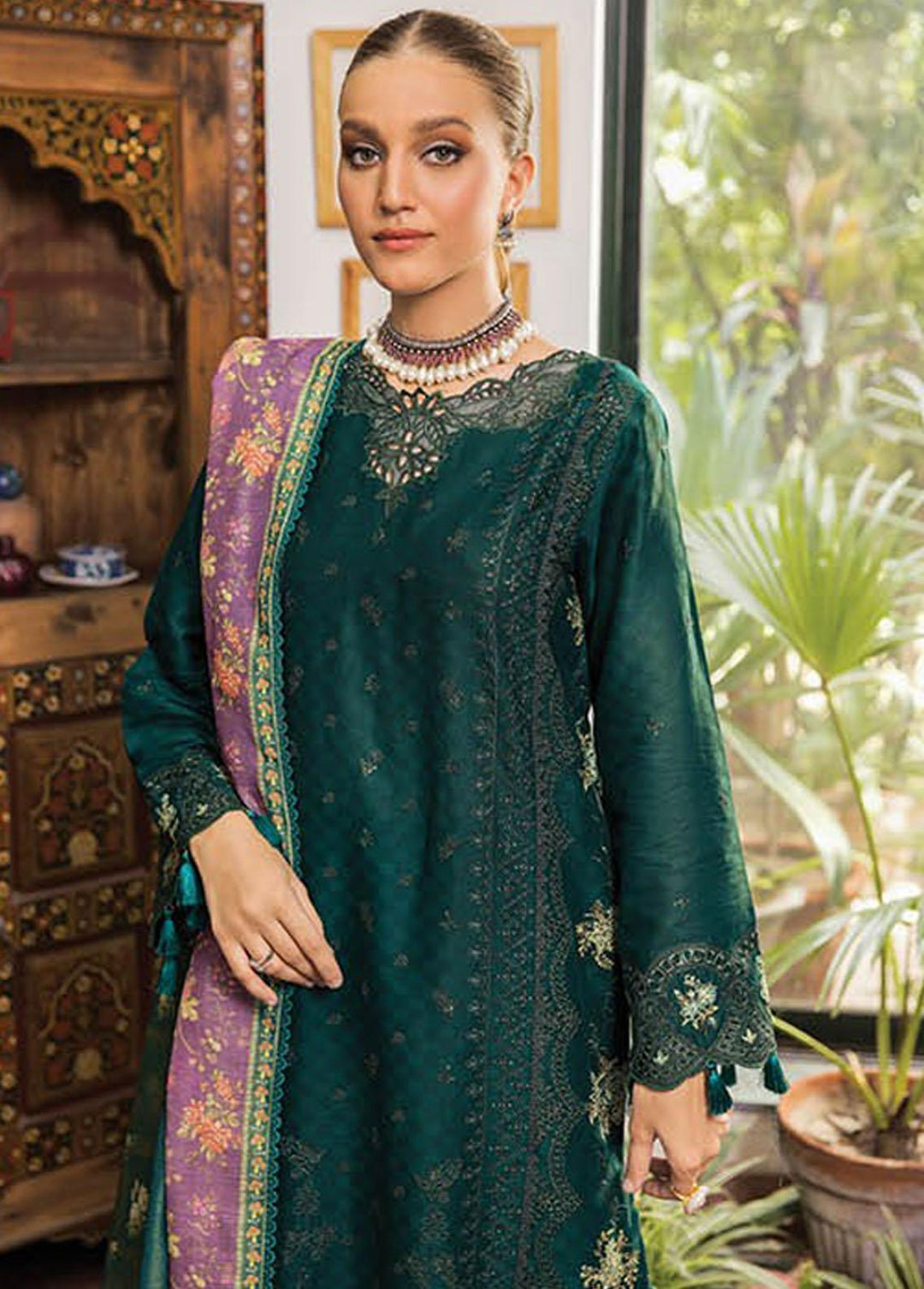 RajBari Embroidered Lawn Suits Unstitched 3 Piece RB23EL 1A - Premium Collection