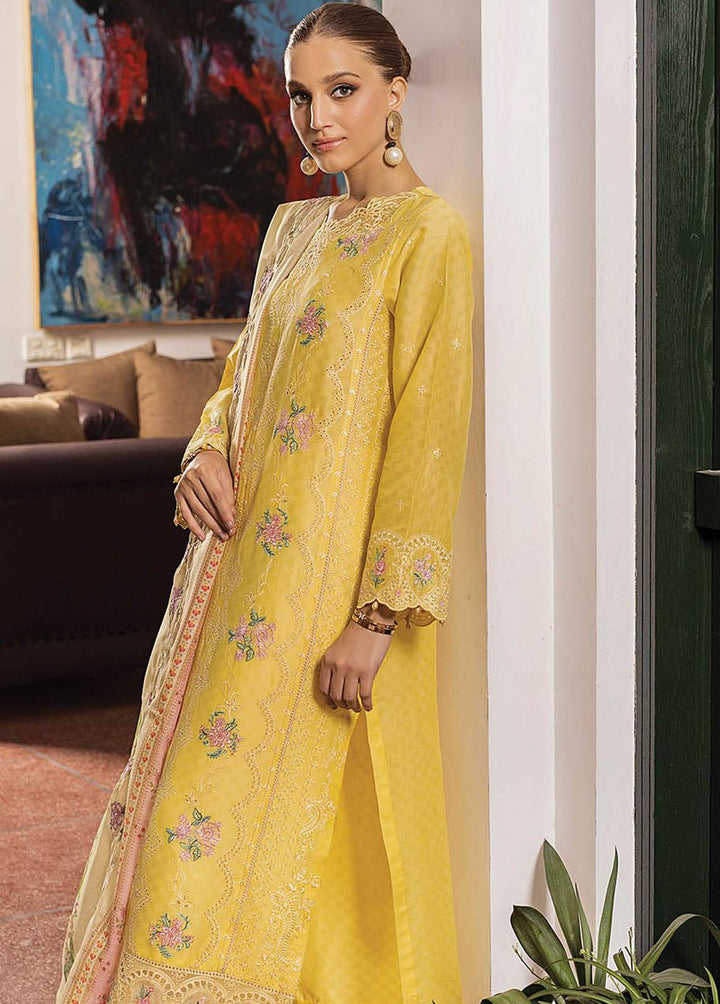 RajBari Embroidered Lawn Suits Unstitched 3 Piece RB23EL 1B - Premium Collection