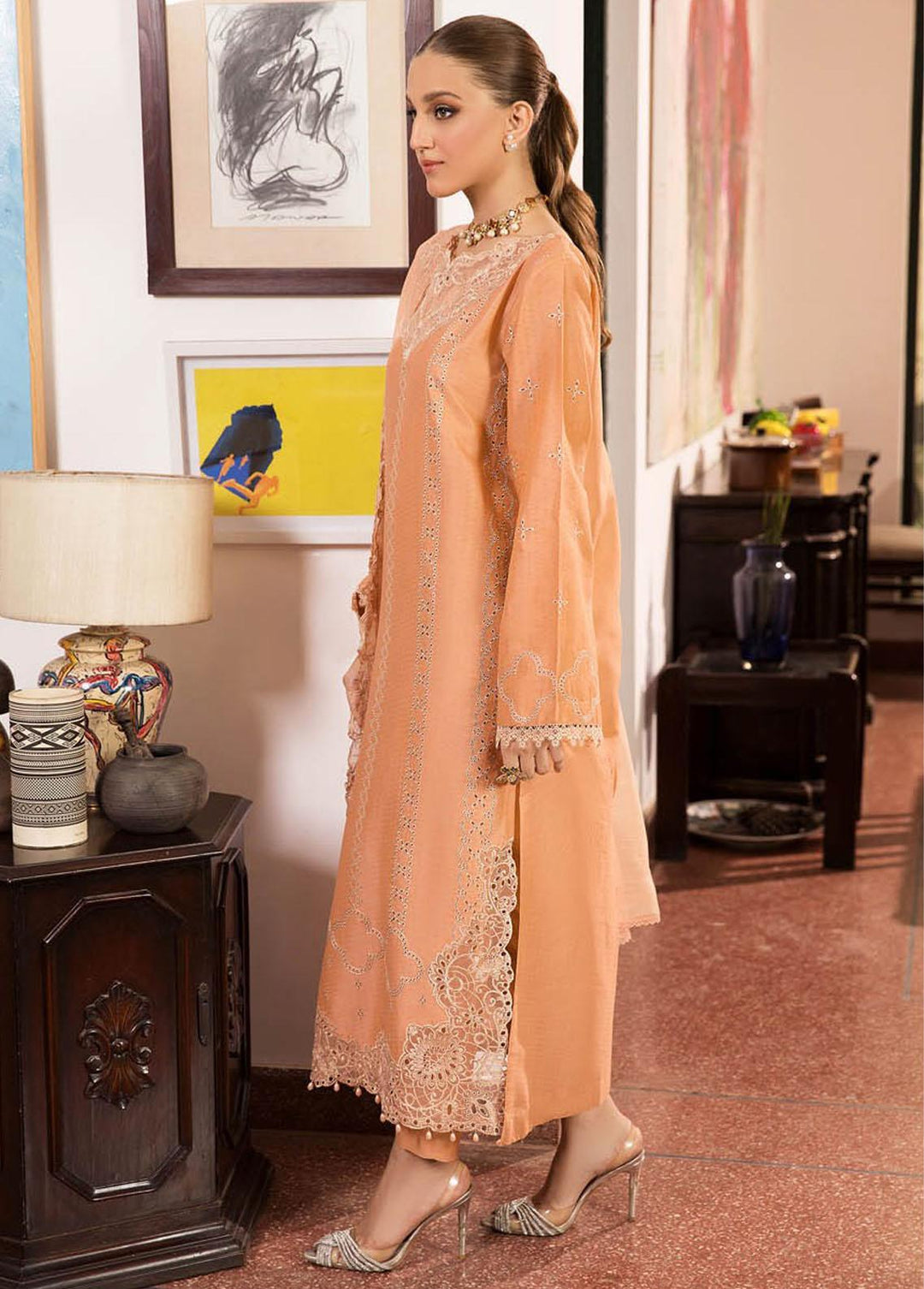 RajBari Embroidered Lawn Suits Unstitched 3 Piece RB23EL 3B - Premium Collection