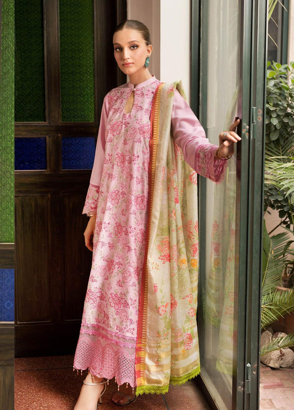 RajBari Embroidered Lawn Suits Unstitched 3 Piece RB23EL 4B - Premium Collection