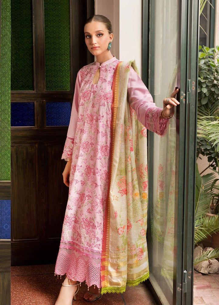 RajBari Embroidered Lawn Suits Unstitched 3 Piece RB23EL 4B - Premium Collection