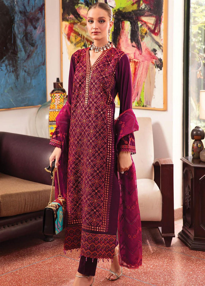 RajBari Embroidered Lawn Suits Unstitched 3 Piece RB23EL 5A - Premium Collection