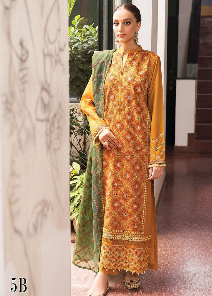 RajBari Embroidered Lawn Suits Unstitched 3 Piece RB23EL 5B - Premium Collection